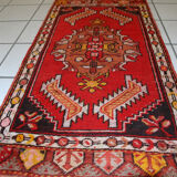 Turkish yastik handmade vintage rug 50cm x 96cm 1960s, 1C651