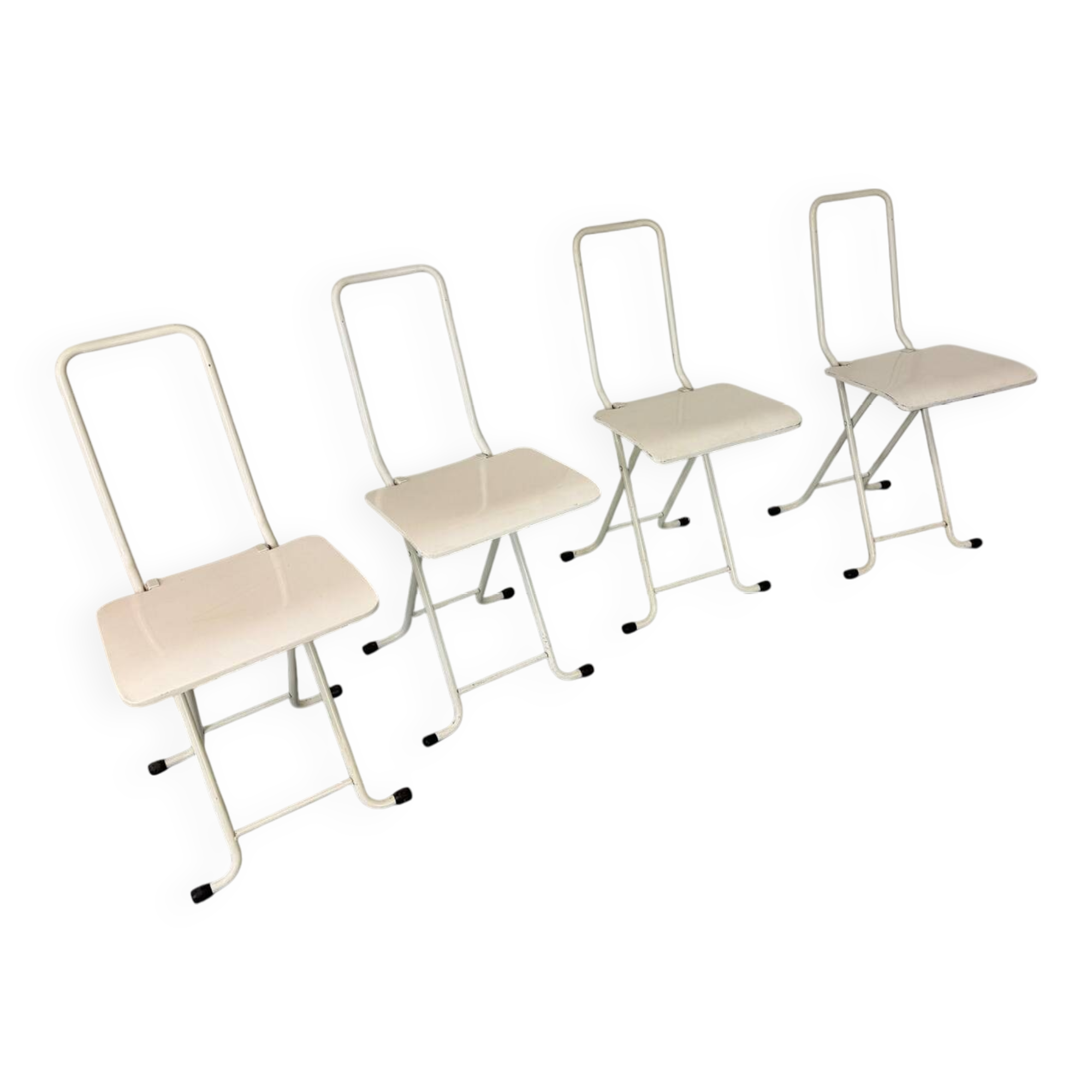 Set of 4 modernist Italian folding chairs,1980s