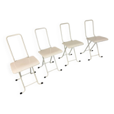 Ensemble de 4 chaises pliantes italiennes modernistes, années 1980