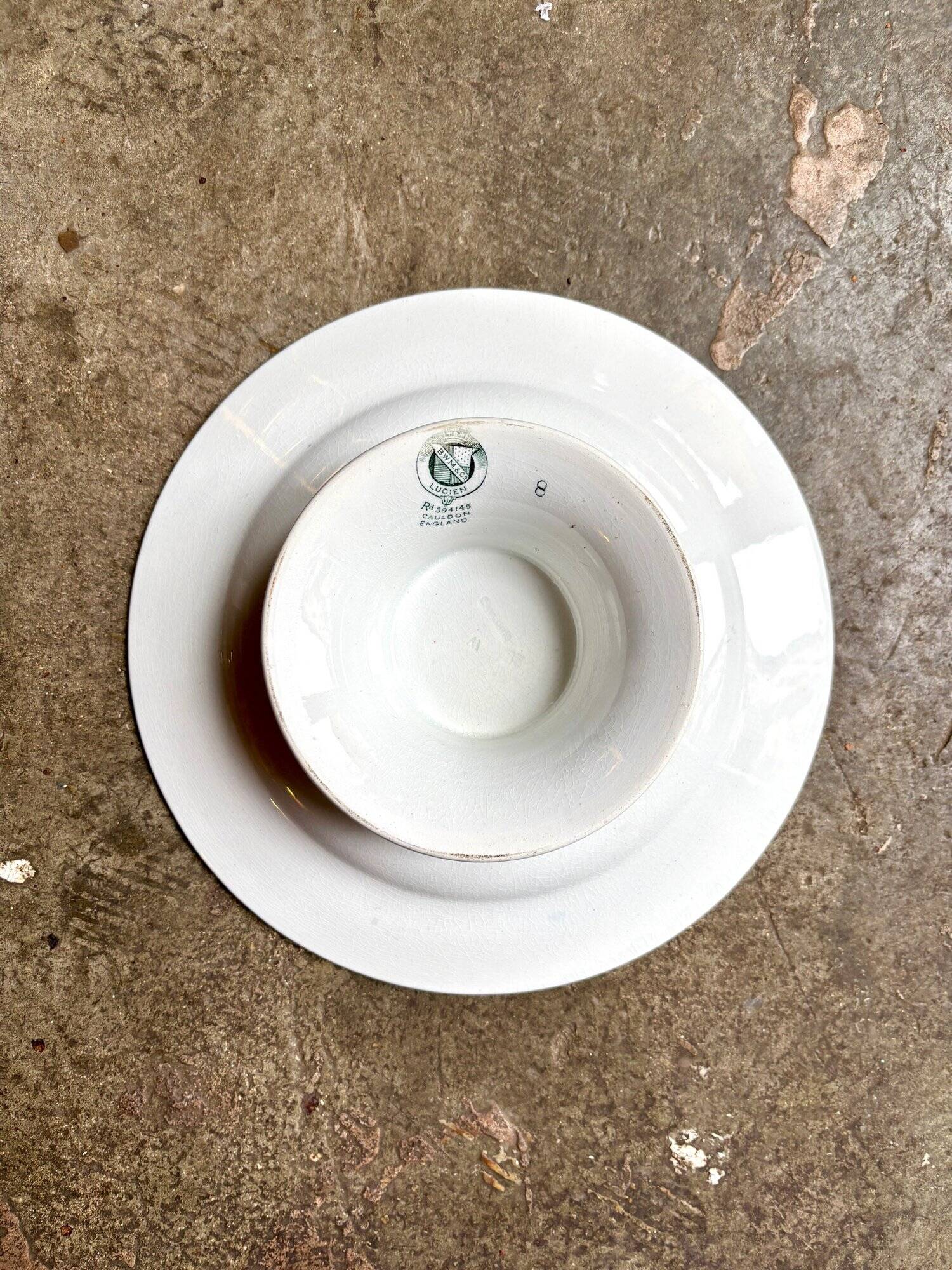 BWM&Co ironstone cake plate, "Lucien" service