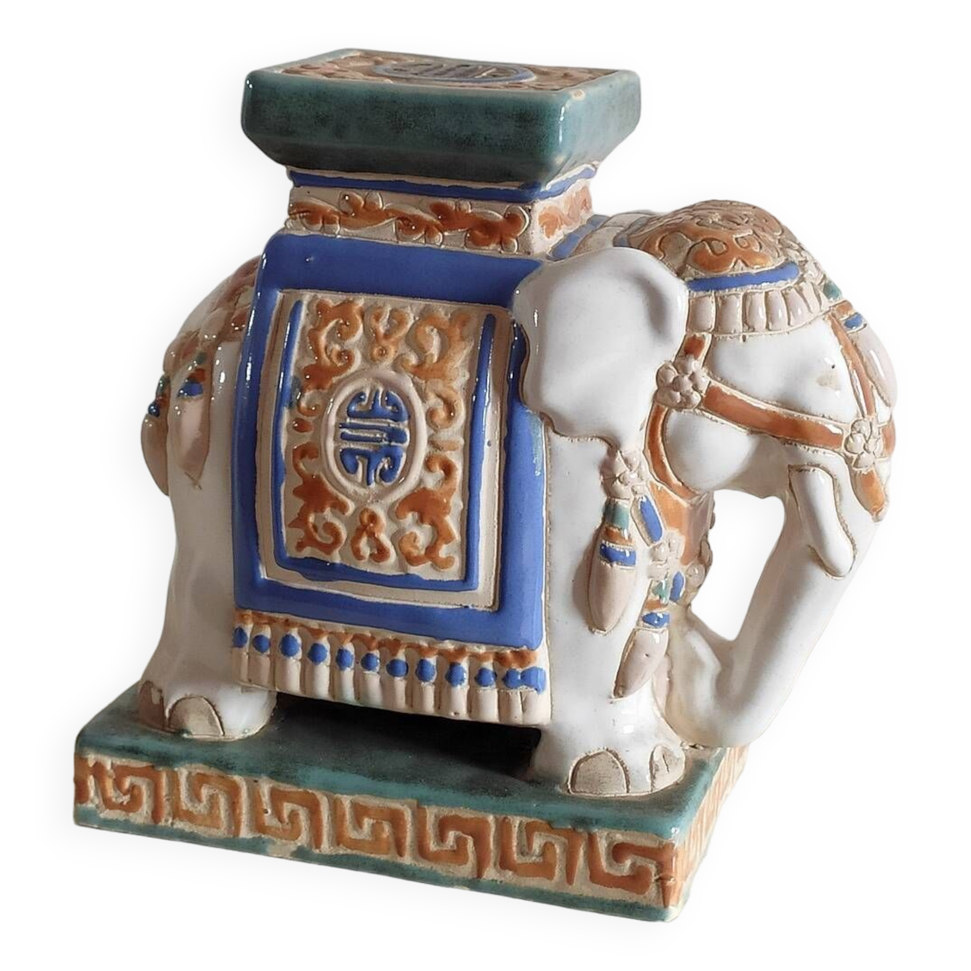 Porte plantes éléphant céramique émaillée