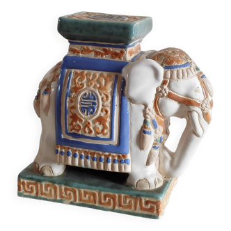 Enamelled ceramic elephant plant holder