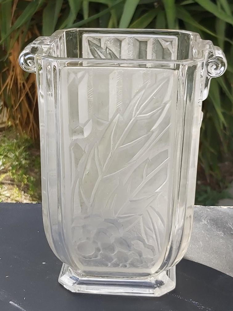 Glass Vase Art Deco Czechoslovakia Spip