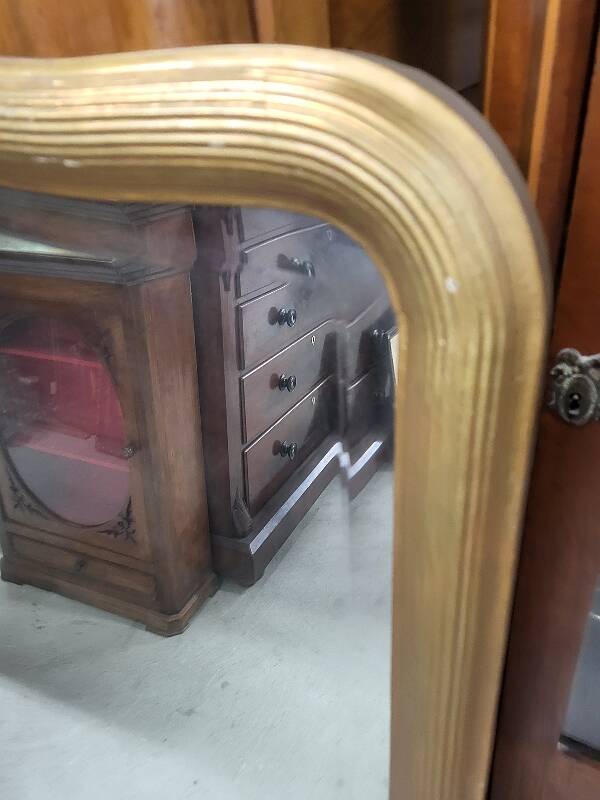 19th century gendarme's hat gilded mirror