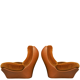 Pair of armchairs in imitation leather cognac and velvet model Orsay by Beka