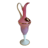 Old pink glass ewer in white - velvet cameo