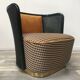 Fauteuil en bois cannage et velours