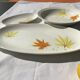 Set 3-course Longchamp cream leaves