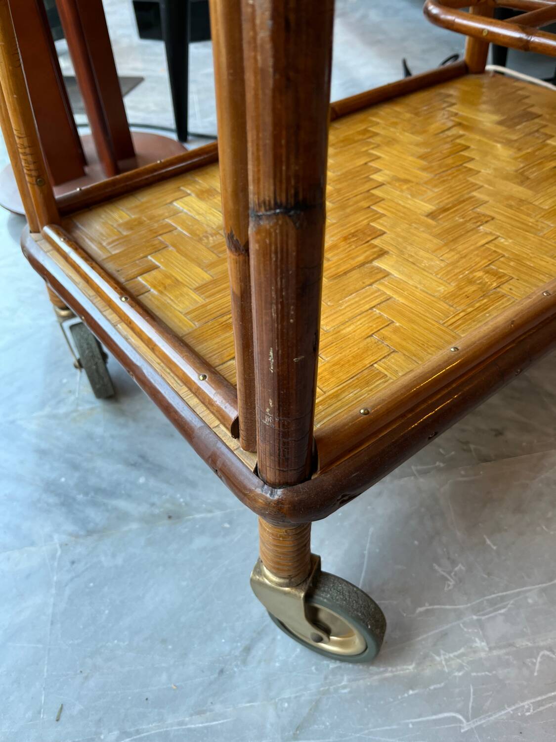 Bamboo serving trolley 1960