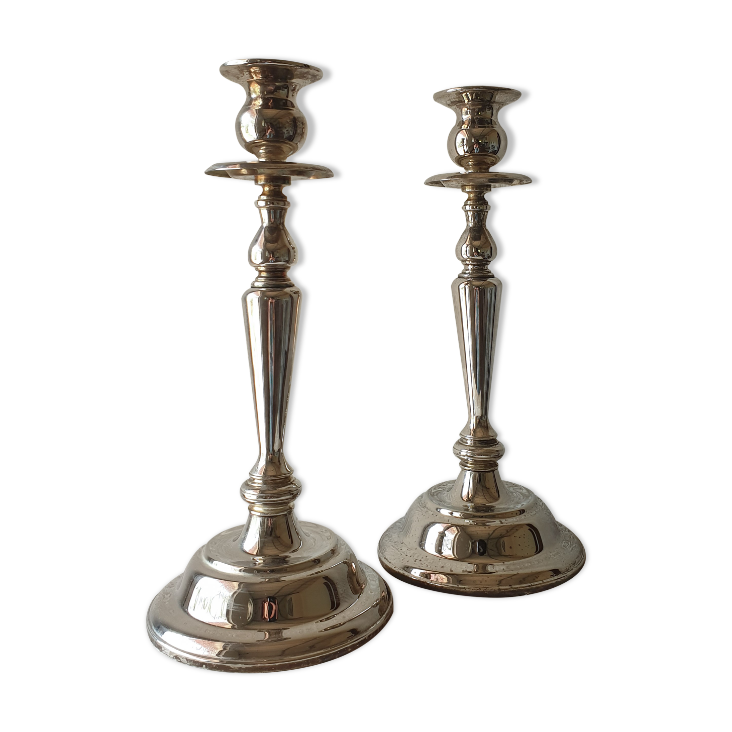 Beautiful pair of vintage metal candle holders
