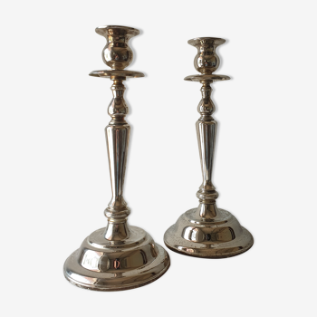 Beautiful pair of vintage metal candle holders