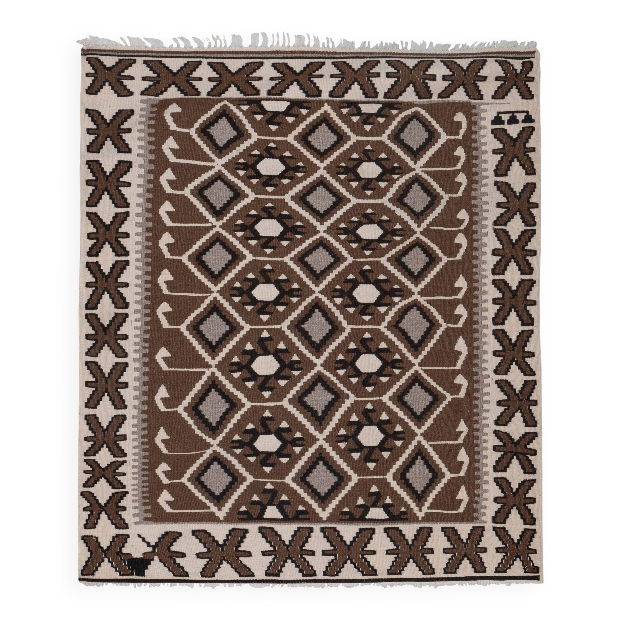 Vintage Turkish kilim, handwoven, 118x140 cm.