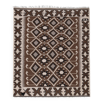 Kilim turc vintage tissé main 118x140 cm