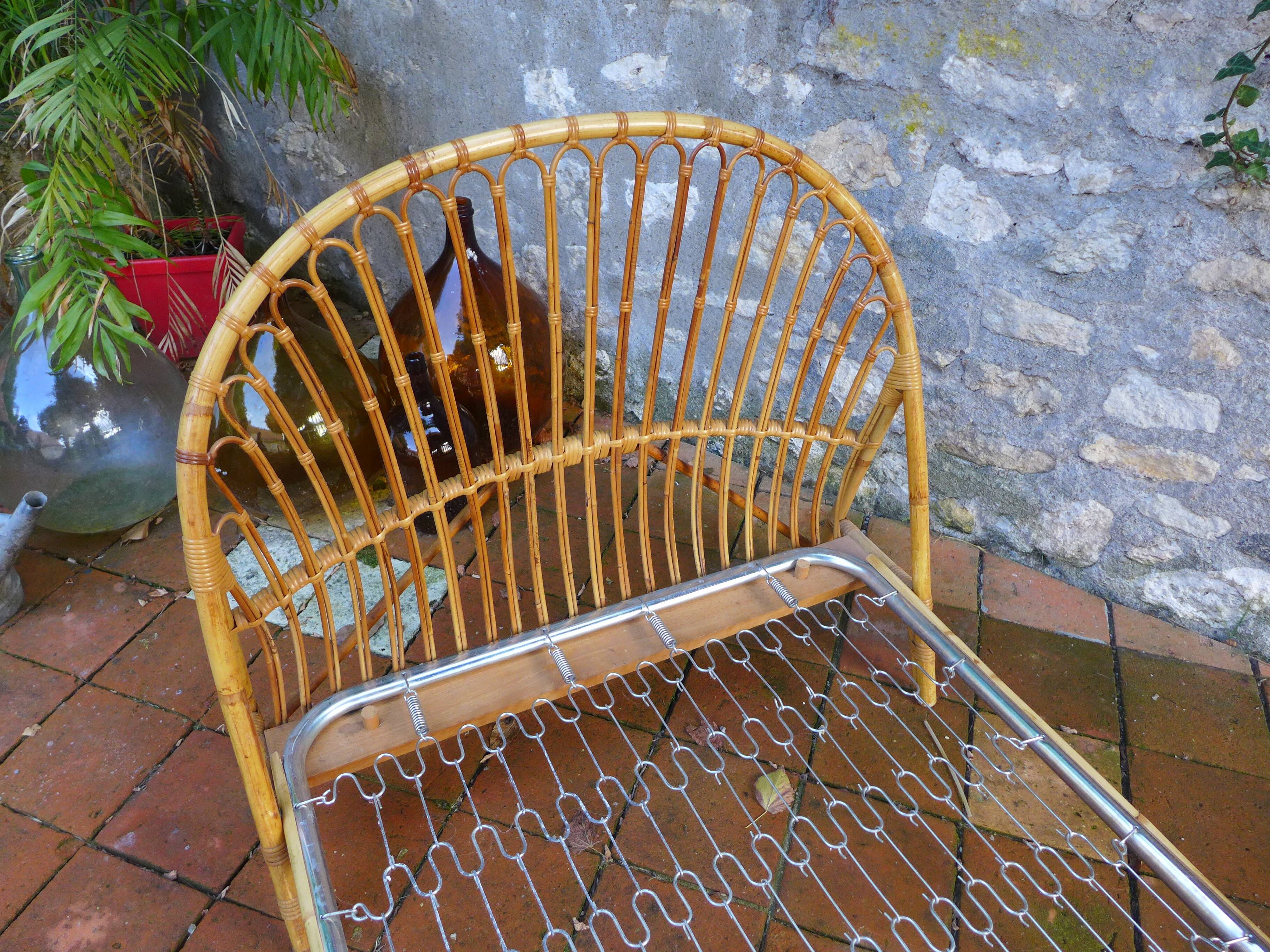 Vintage rattan bed 90X190