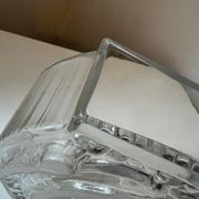 Moulded glass vase with Cubist portrait decoration, modern, 1970.