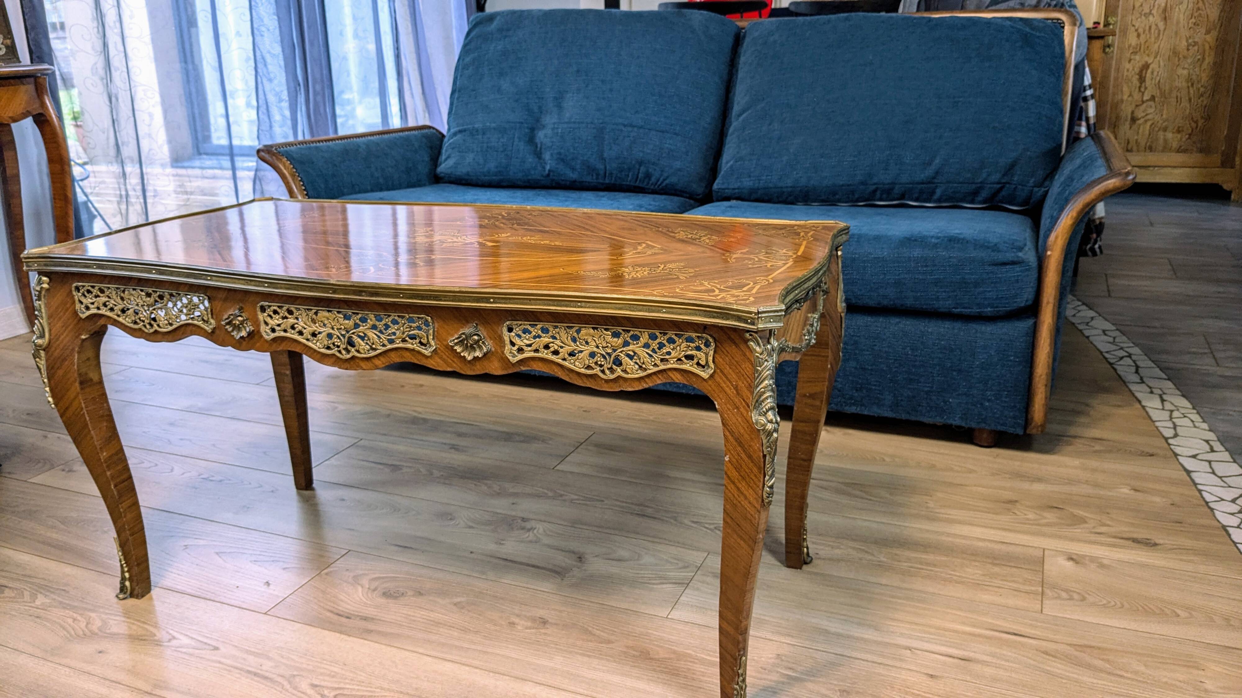 Louis XV style inlaid coffee table