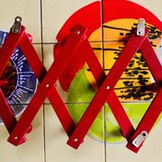 Vintage accordion coat rack in red painted wood