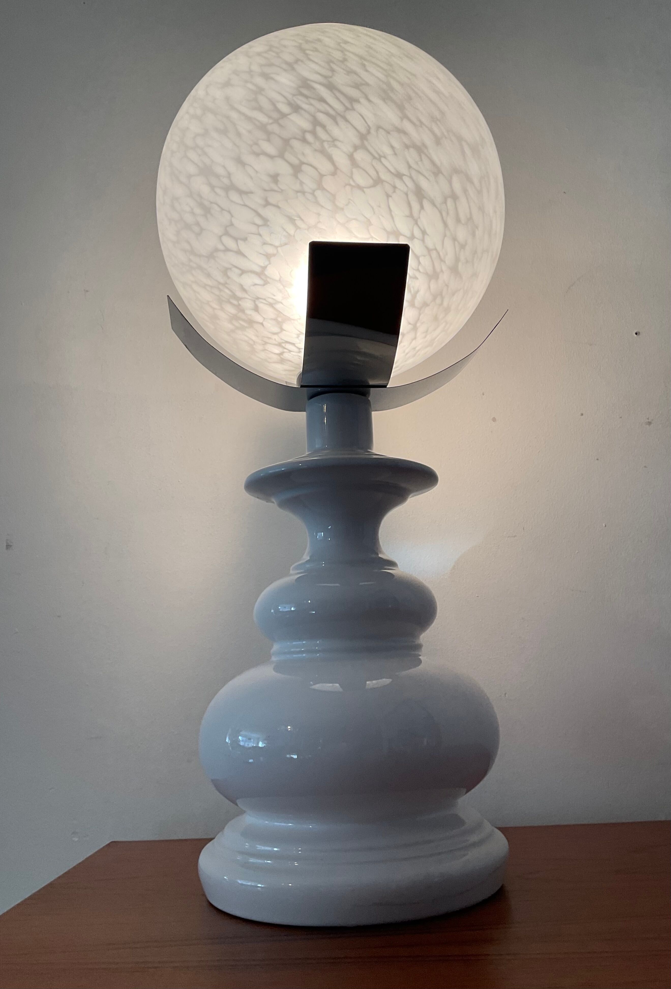 Vintage lamp globe vichy and ceramic 70s