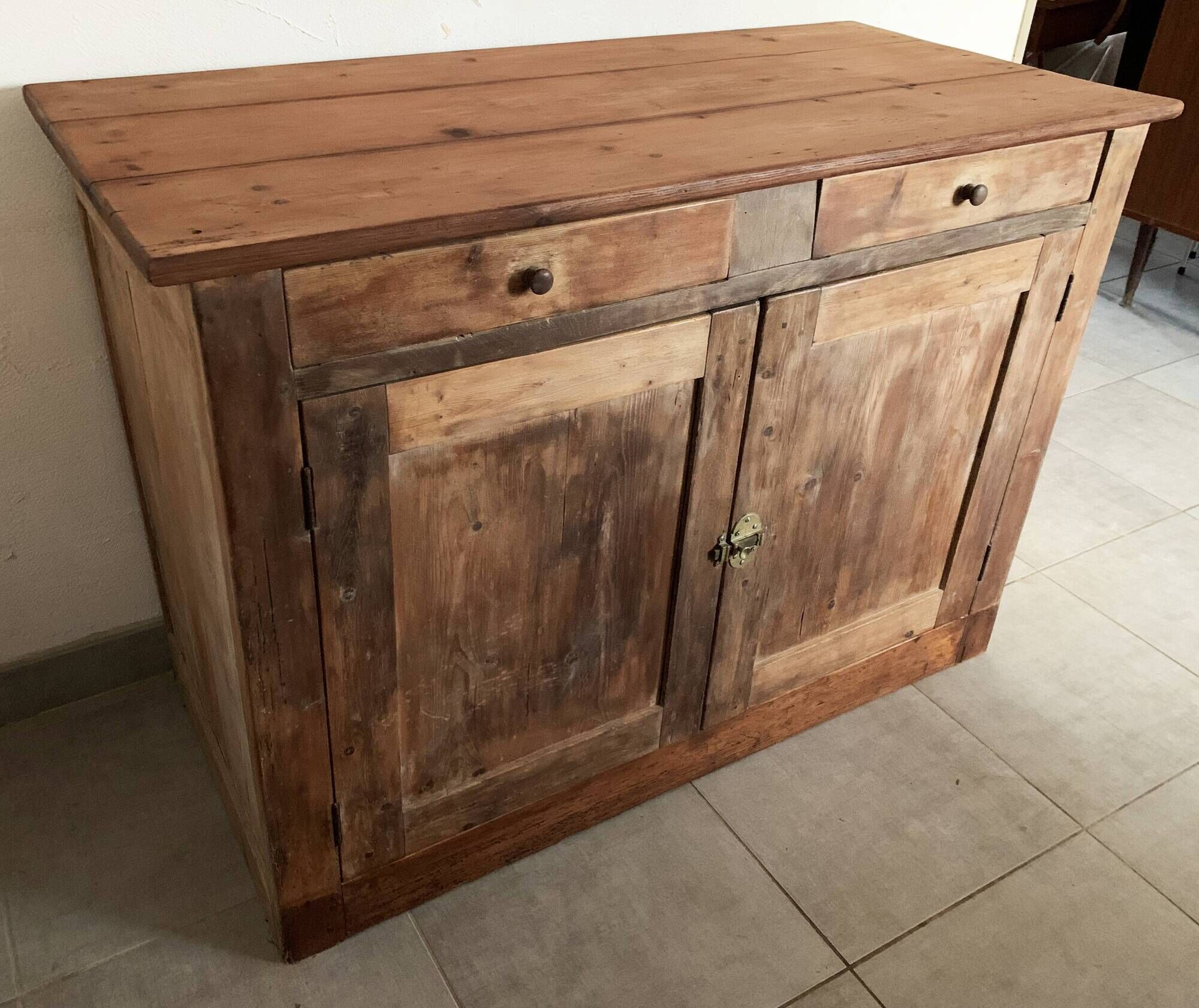 Vintage parisian buffet of the 50s in oak wood