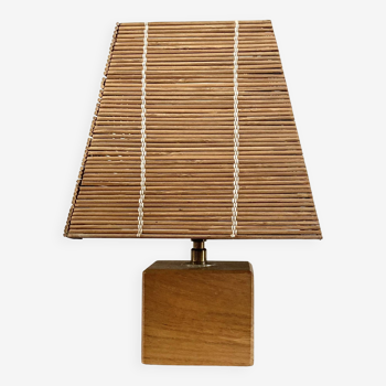 Lampe en bois cube