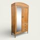 Parisian hotel wardrobe in solid raw oak, 1920.