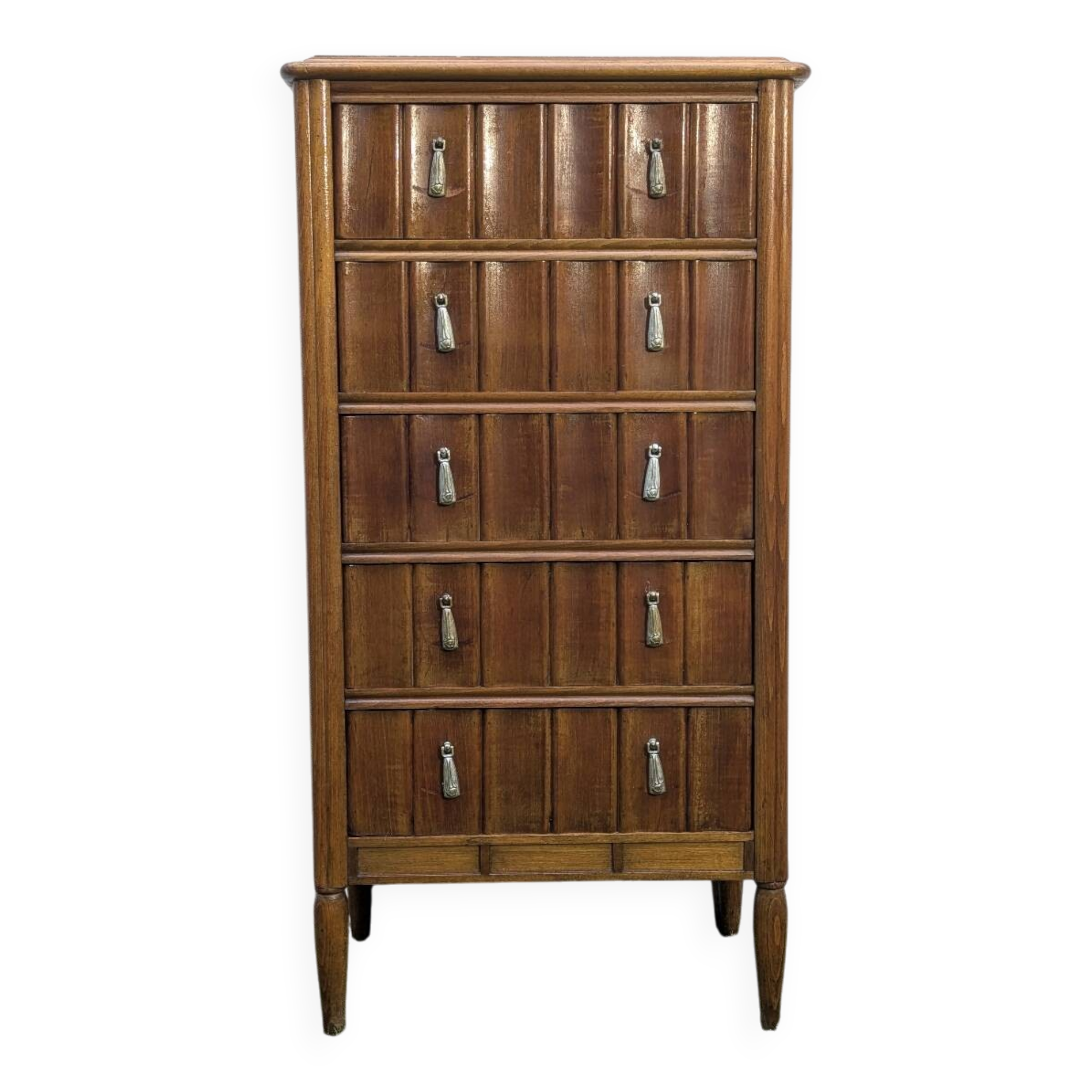 Chiffonnier vintage Art Déco bois & marbre 1940-50