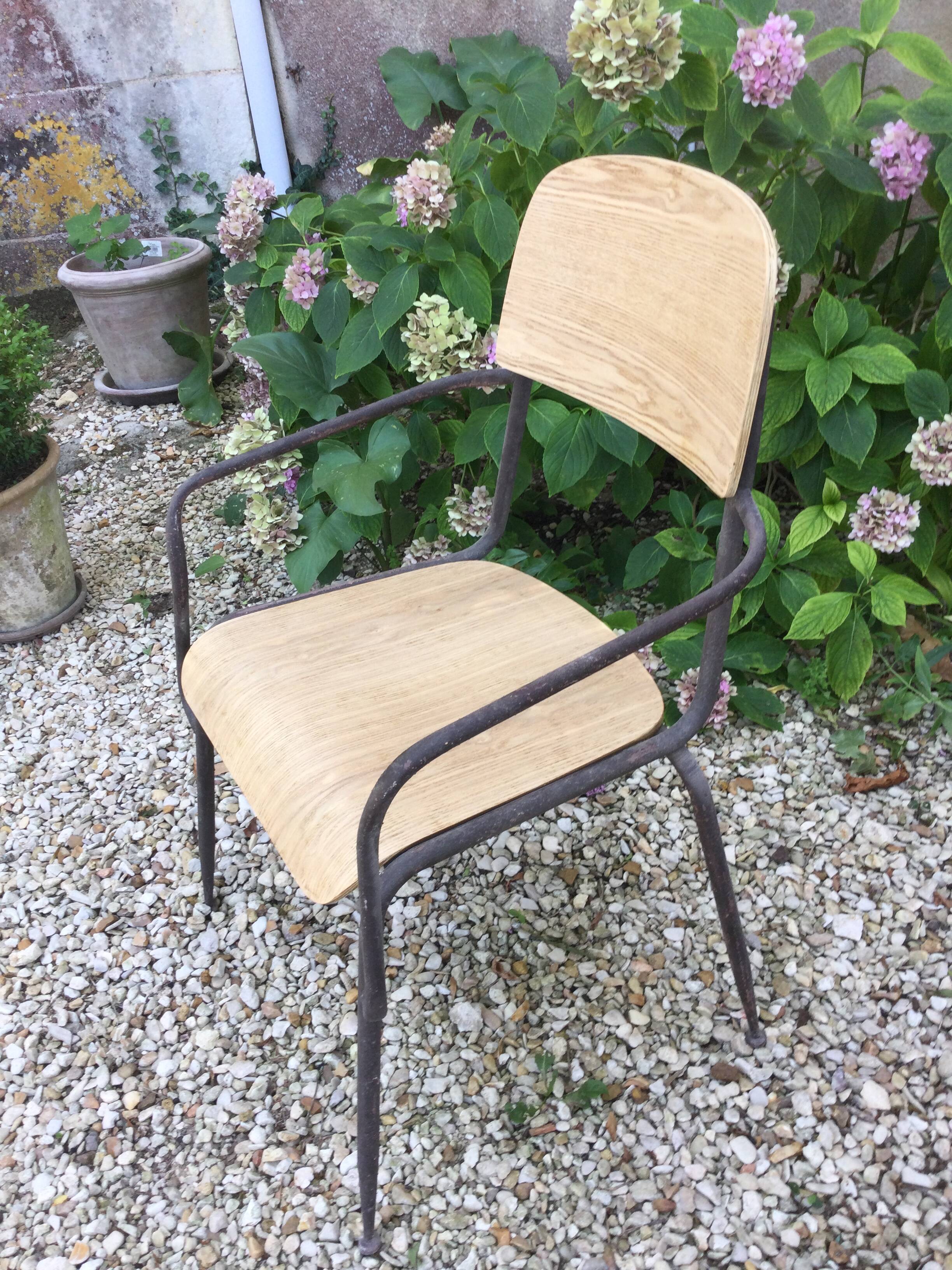 Lot de 6 chaises bois et fer