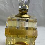 Empty art deco perfume bottle in amber crystal