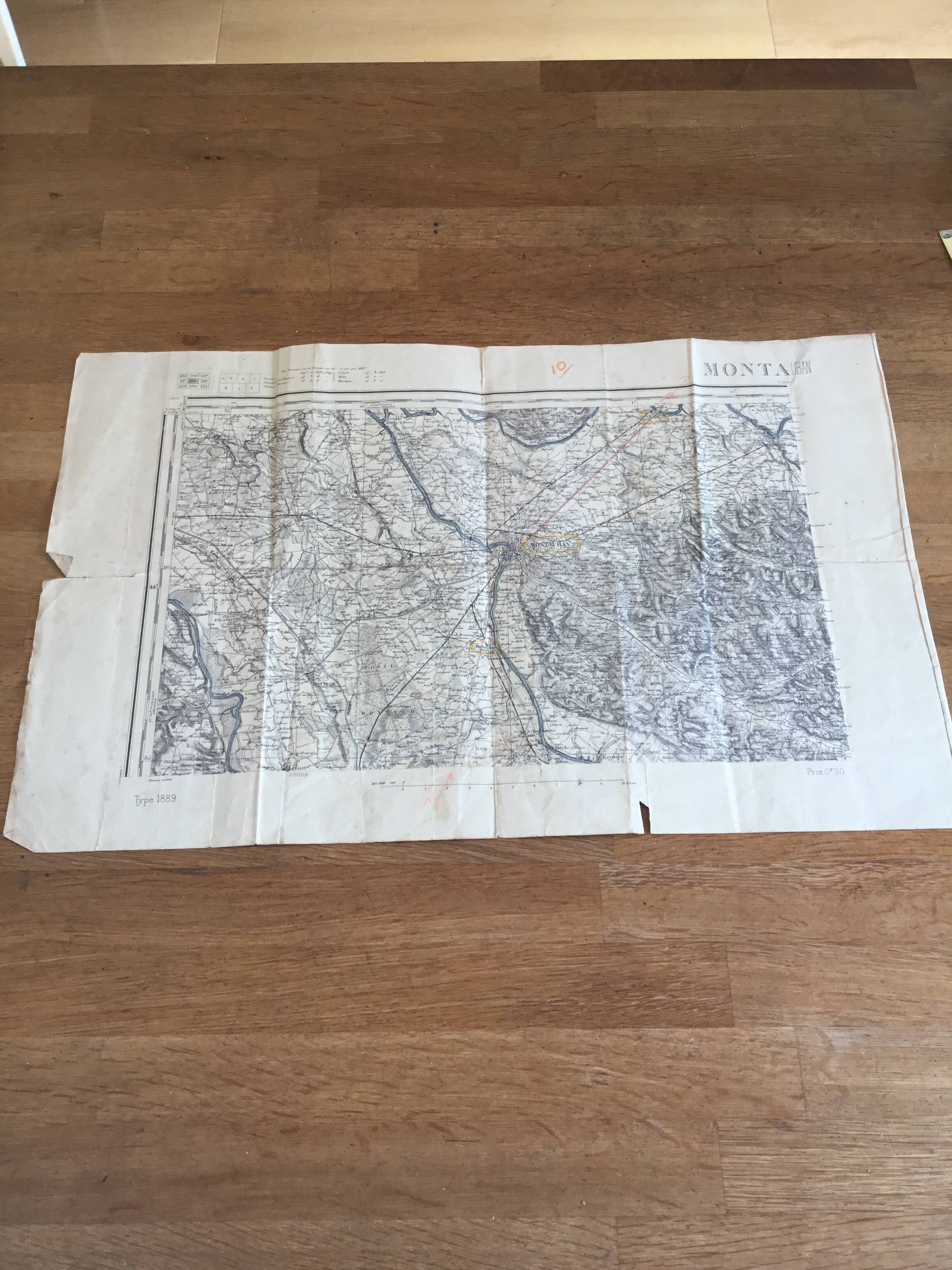 Old map of Montauban