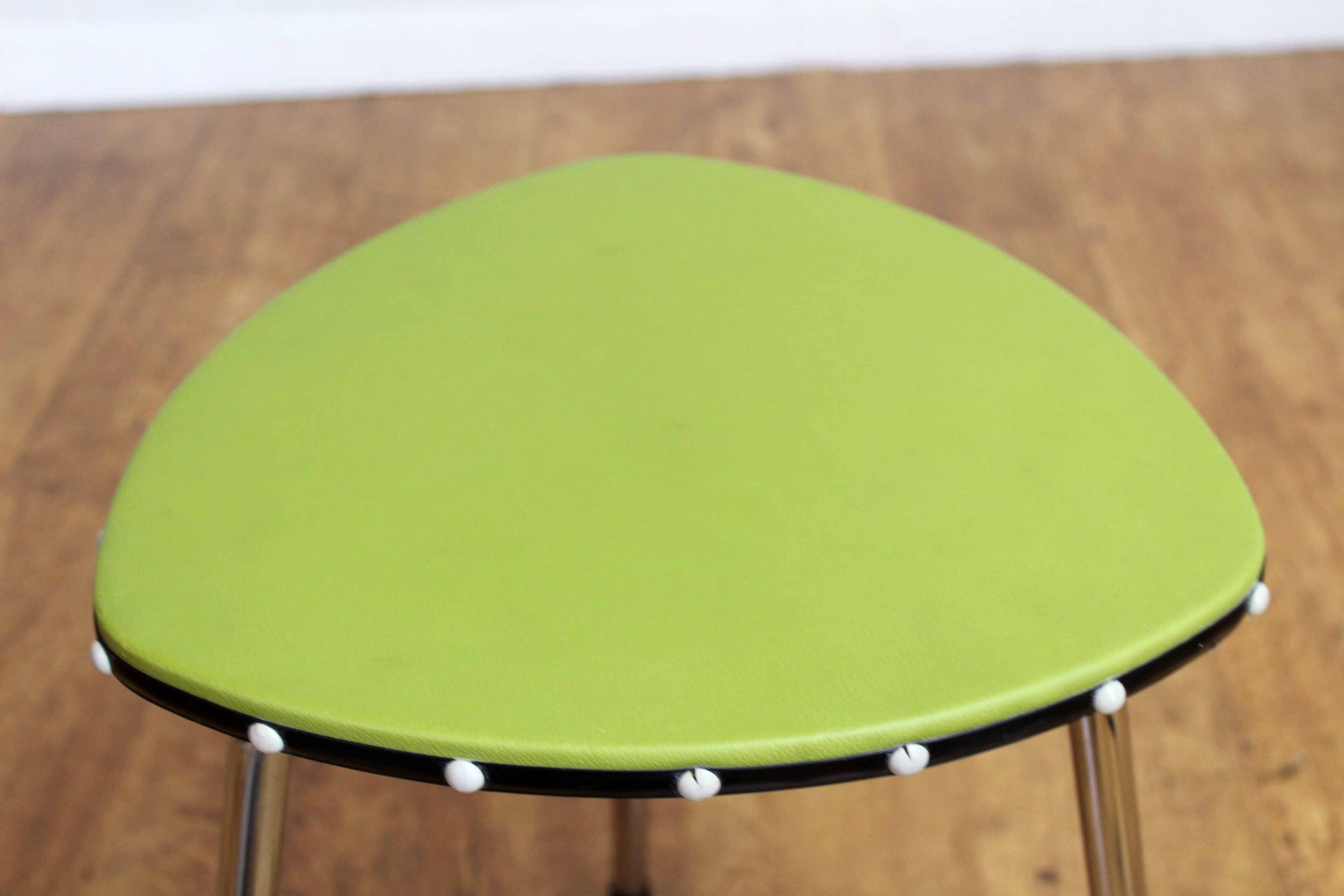 Vintage green and chrome stool