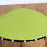 Tabouret vintage vert et chrome