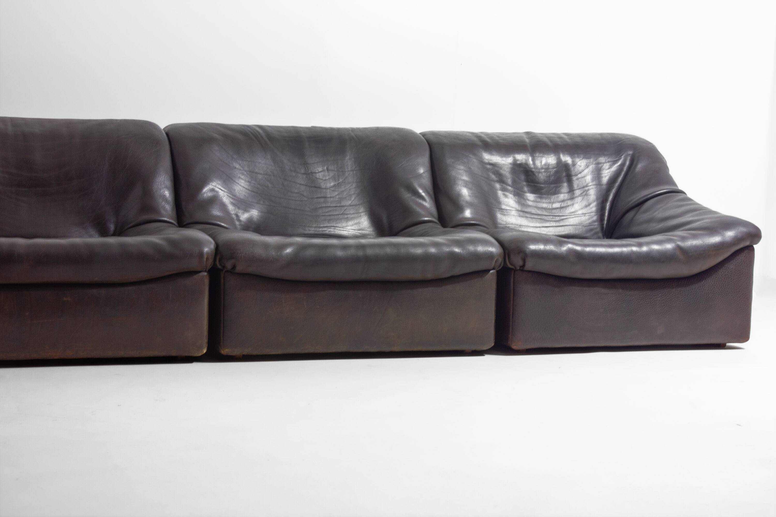 Large De Sede 'DS-46' Modular Sofa with armchair, Switzerland 1970s