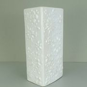 Vase vintage allemand de l'Ouest Scheurich Kosmos, émaillé blanc, motif sputnik modèle 263-31.