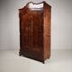19th Century Pine Linen Cupboard / Wardrobe with Flame Veneer