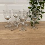 Set of 6 engraved white wine glasses