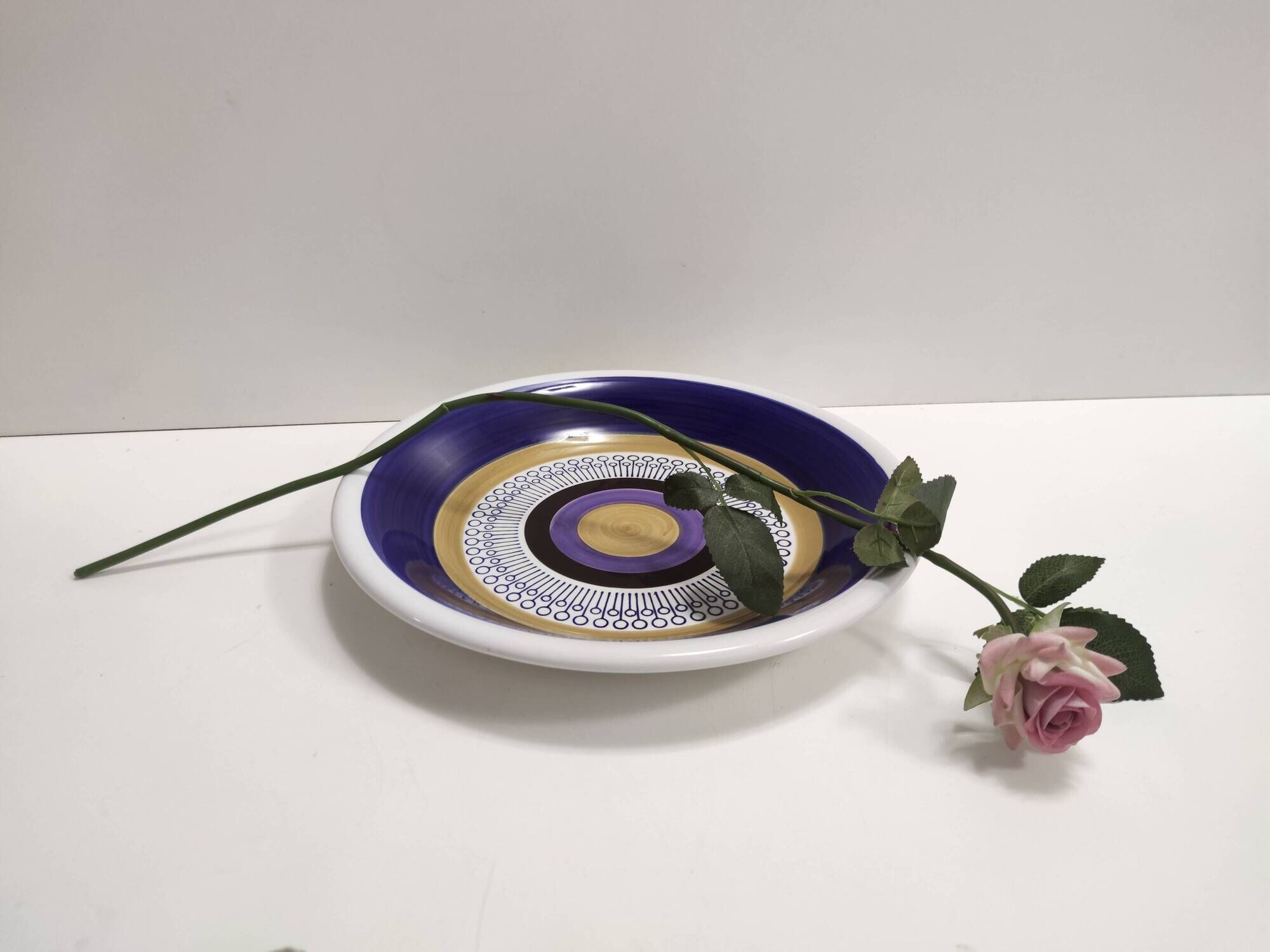 Lacquered Ceramic Dessert Plate by Antonia Campi for Richard Ginori, Italy