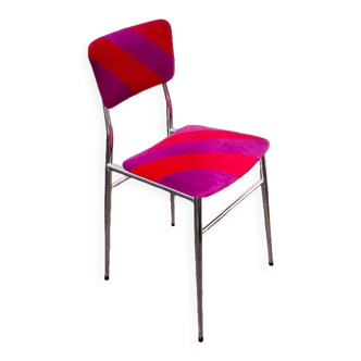 Chaise patchwork rouge/violet