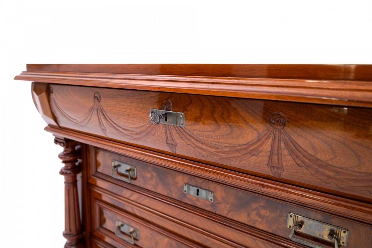 Antique walnut chest of drawers, Northern Europe, circa 1900.