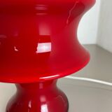 "Mushroom" Red Glass Table Desktop Light Made Hustadt Lights, Germany, 1970 No.2