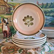 Set of 5 Gien Kandy model deep plates.