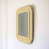 Beige Plastic Mirror by Kartell, Anna Castelli design, Italy 1960s