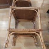 Bamboo and rattan corner shelf circa 1975
