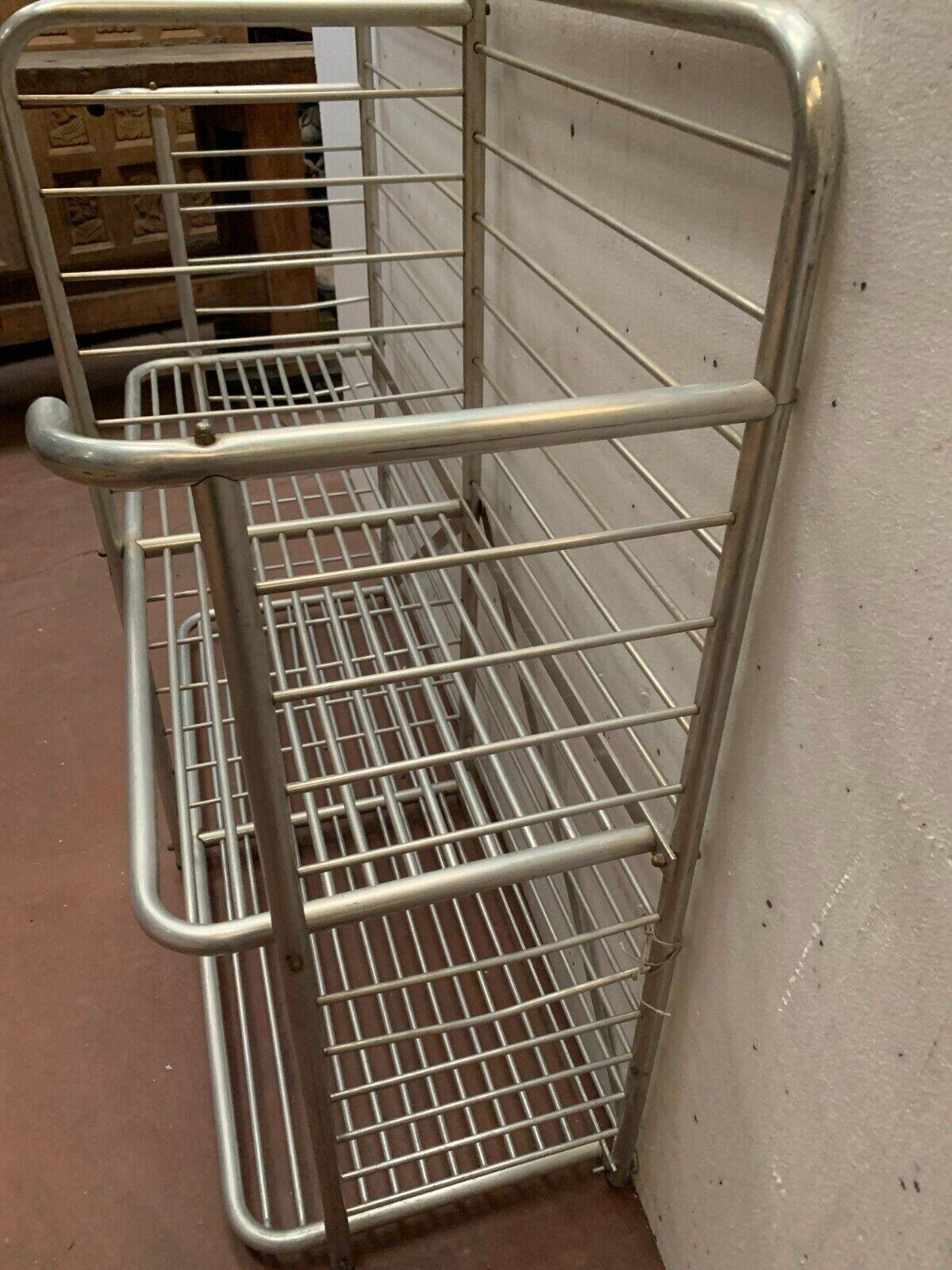 20th century curved aluminum bakery rack