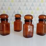 Set of 4 vintage jars 70s