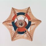 Mid century wooden bedside table lamp 1960