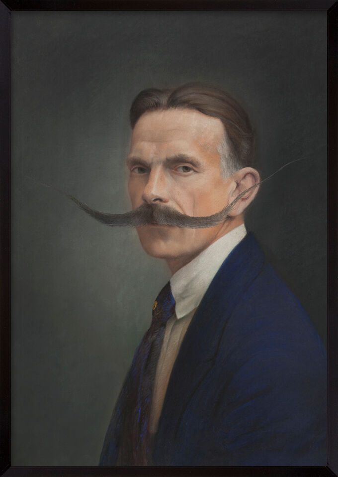 Old pastel portrait - series "The mustaches"