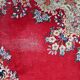 Antique 1920s Persian Kerman rug, floral medallion, red field, 267cm x 364cm