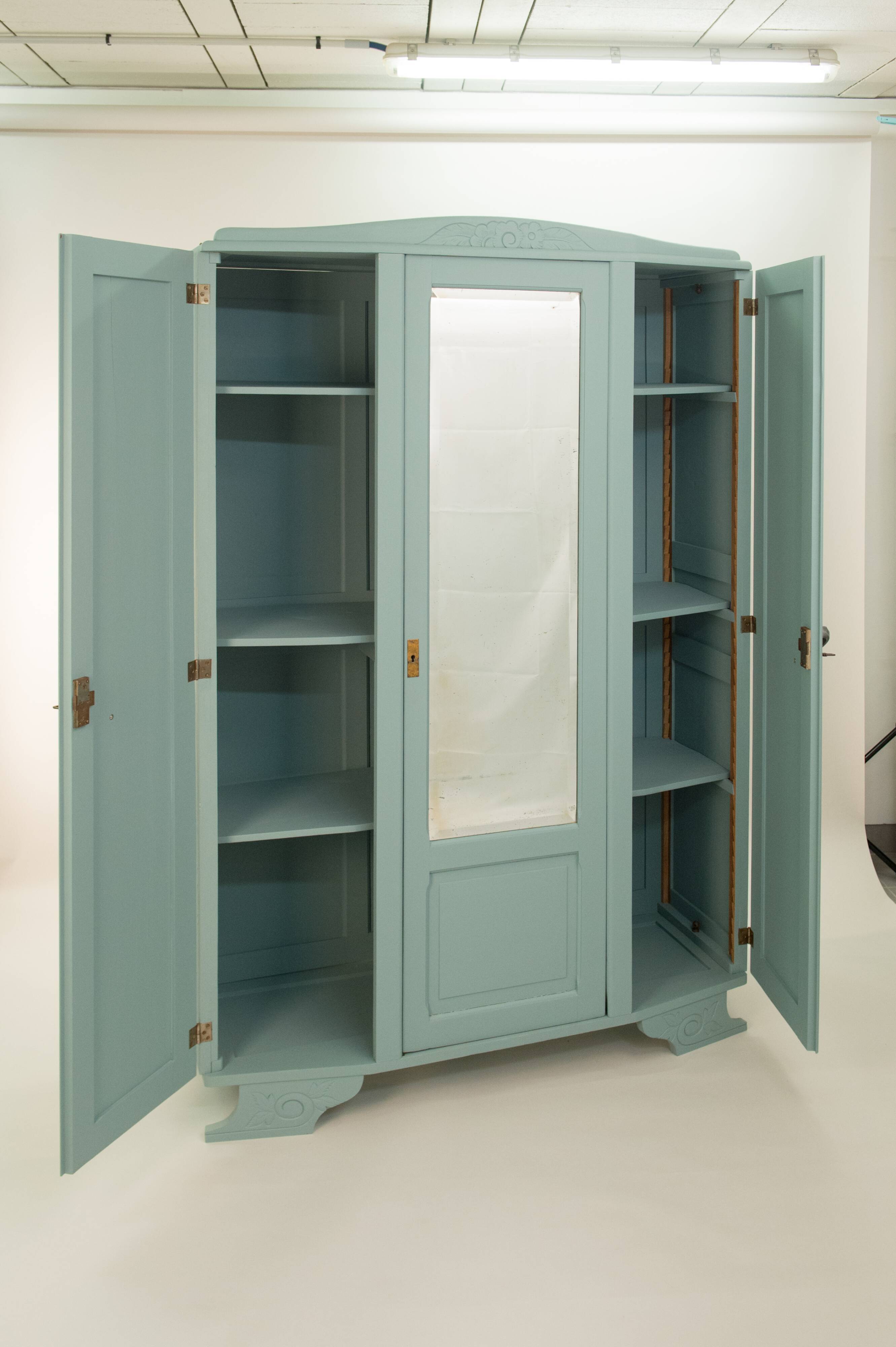 Restored art deco cabinet, mustache feet