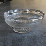 Cup in glass with decoration of frieze floral frosted art deco