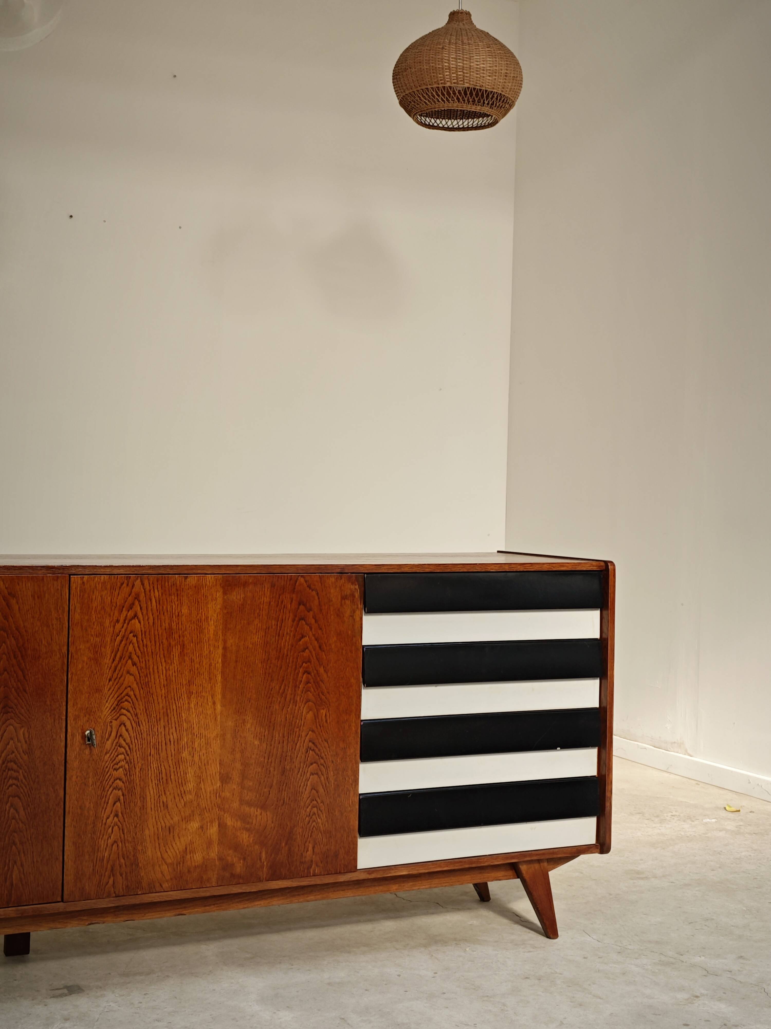 Black and white U 460 sideboard by Jiri Jiroutek for Interier Praha 1960